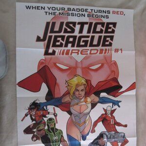 New 24" x 36: Comic Book Shop Wall Poster: DC Comics, Justice League Red #1